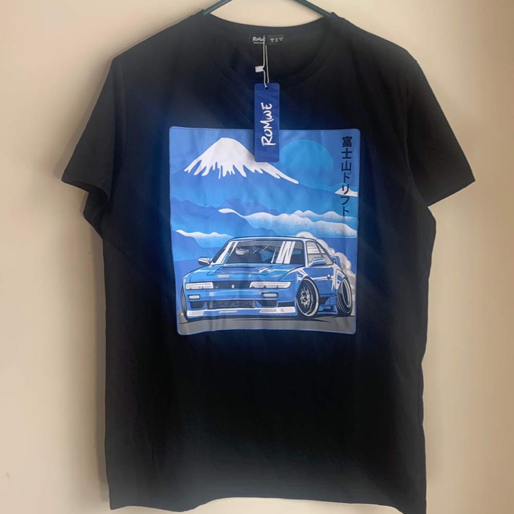New Romwe JDM Silvia Car Graphic Tee Small T-Shirt Japan Import Tuner Nissan